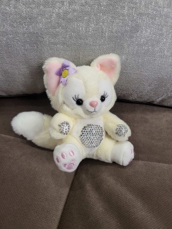 Брелок мягкая игрушка Лисенок Lina belle желтый стразы