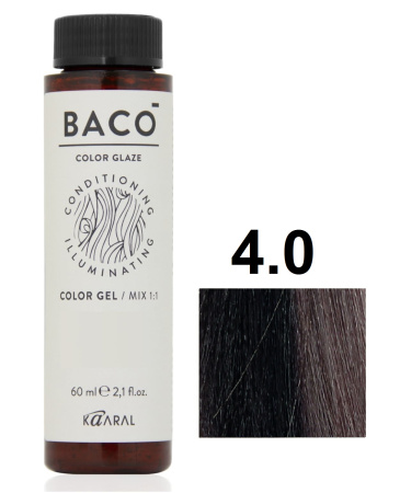 Kaaral Baco Color Glaze Жидкий краситель для волос 4/0 средний коричневый 60мл