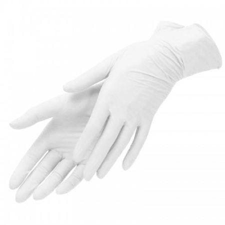 Перчатки нитриловые (L) Benovy белые, 1 пара