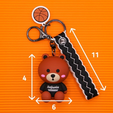 Брелок Медведь в футболке черный (Jinjiuniu)