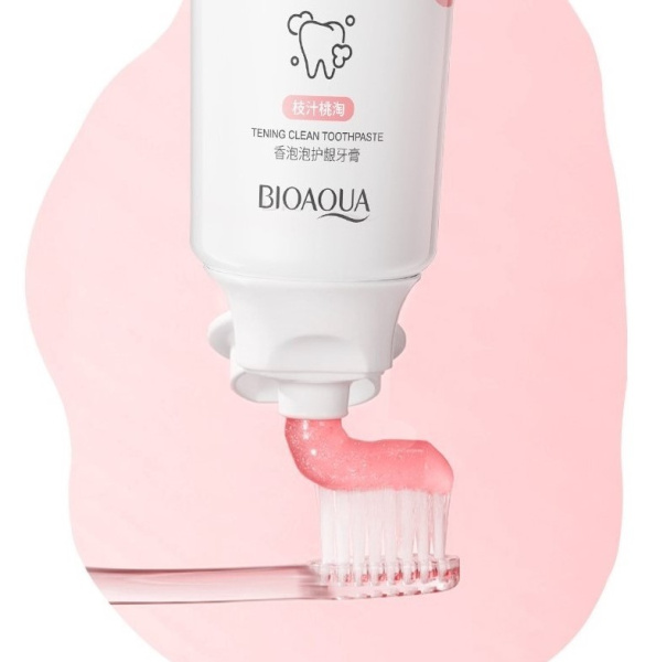 BioAqua зубная паста отбеливающая со вкусом персика Peach Bubble Soda Toothpaste 100гр