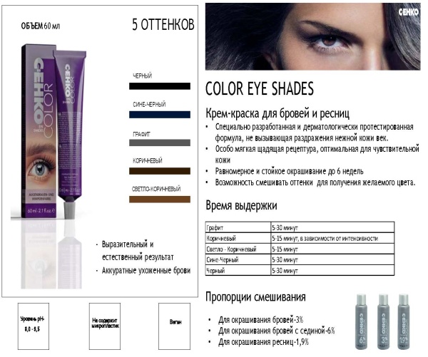 CEHKO Краска для бровей и ресниц Коричневый Braun 60мл