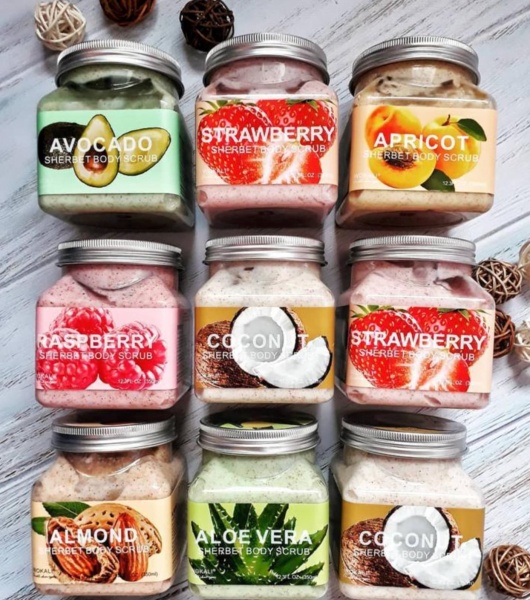 Wokali Скраб для тела Малина Raspberry Sherbet Body Scrub 350мл