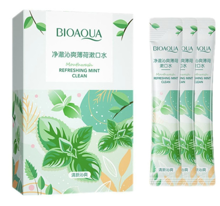 Bioaqua Ополаскиватель для свежести рта с экстрактом мяты Refreshing Mint Clean Mouthwash 10мл