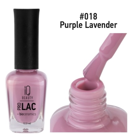 IQ Beauty Сolor ProLac+ Лак для ногтей укрепляющий с биокерамикой Purple Lavender №018 12,5мл
