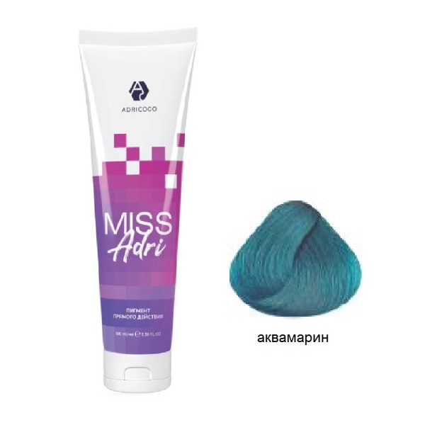Adricoco Miss Adri Пигмент прямого действия аквамарин неоновый 100мл