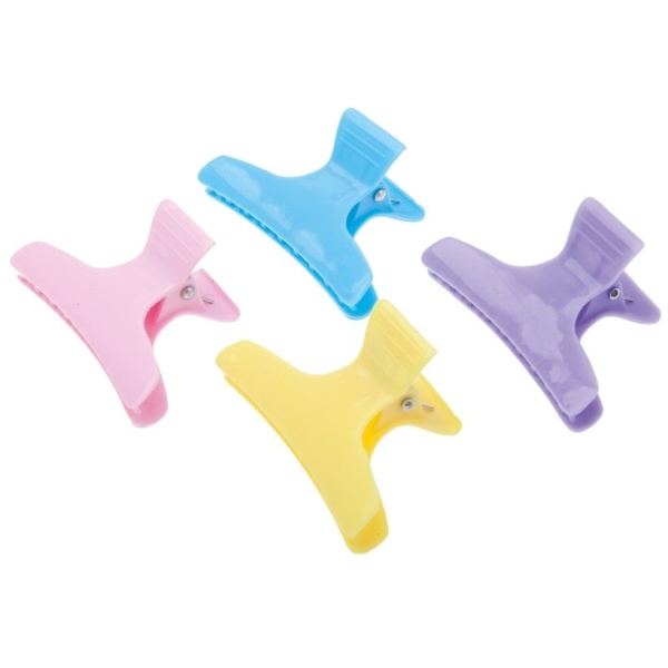 Зажим для волос парикмахерский Краб пластиковый цветной 6 см (1 шт)