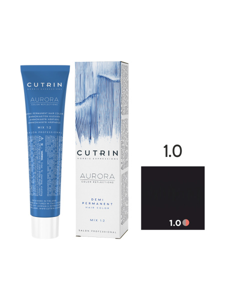 Cutrin Aurora Demi крем-краска для волос 1/0 Черный 60мл