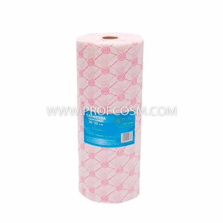 Салфетки 30х30см спанлейс 50г/м2 цветные (впитывающие) 100шт рулон