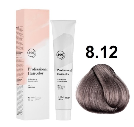 360 Professional Haircolor Крем-краска для волос 8/12 светлый блондин пепельно-фиолетовый 100мл