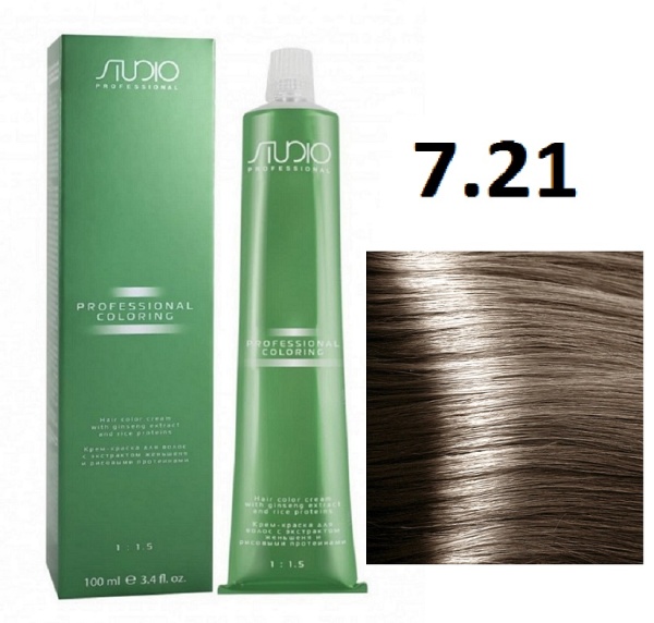 Kapous Professional Studio Крем-краска для волос 7.21 Фиолетово-пепельный блонд 100мл