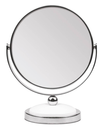 Зеркало настольное 2-стороннее круглое,2кр.увелич (d12cм),1596 металическое 