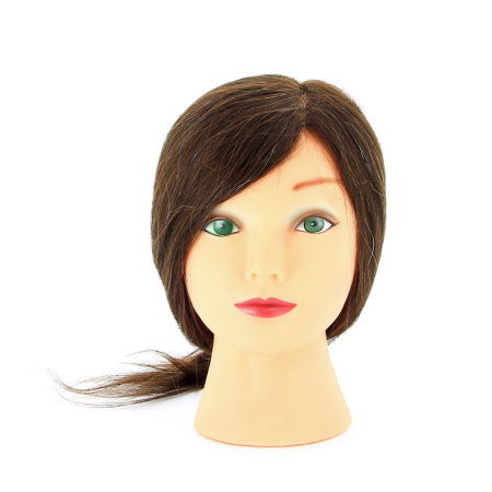 Dewal Голова учебная манекен, натуральные волосы, шатенка 30-40 см