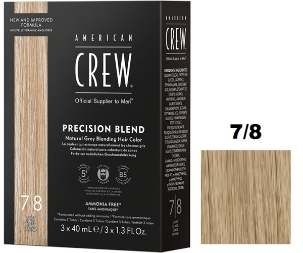 American Crew Краска-камуфляж для седых волос Блонд 7/8 3*40мл