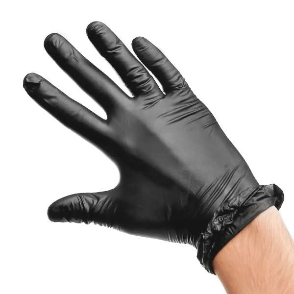 Перчатки нитриловые (M) Benovy черные, 1 пара