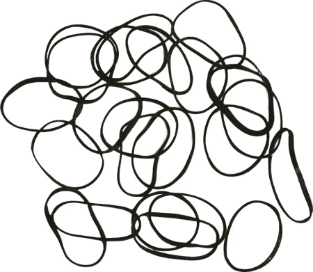 Резинки для волос DEWAL, силиконовые, черные mini (100 шт/уп)