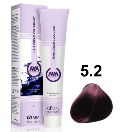 Kaaral AAA Крем-краска для волос 5/2 светлый фиолетовый каштан 100мл