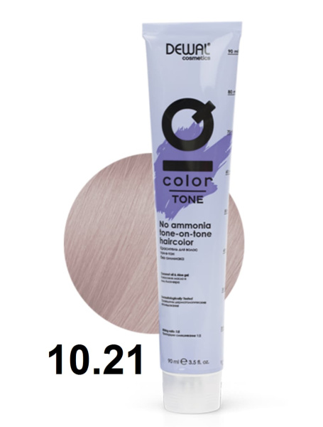 Dewal Cosmetics Крем-краска тон-в-тон IQ Color Tone 10/21 экстра светлый перламутрово-пепельный блондин, 90мл