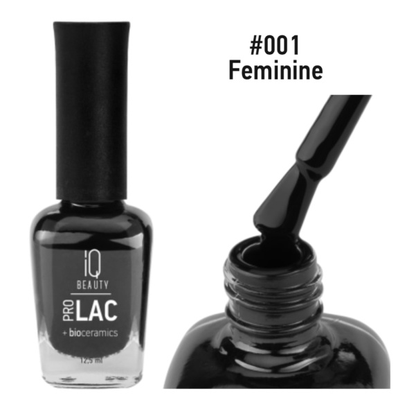 IQ Beauty Сolor ProLac+ Лак для ногтей укрепляющий с биокерамикой Feminine №001 12,5мл
