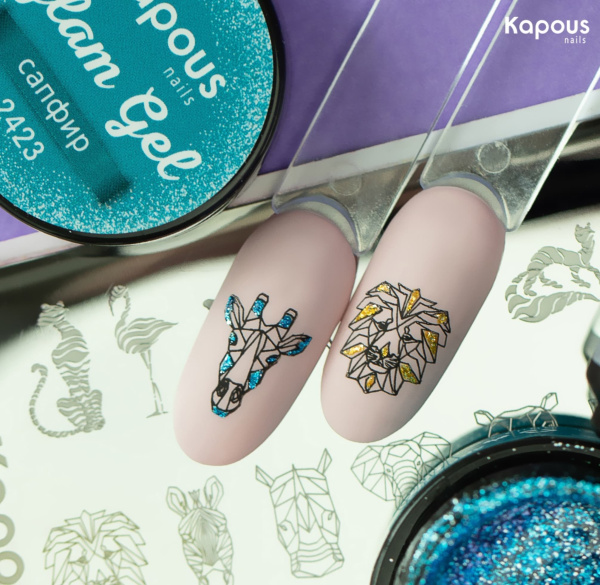 Kapous Glam Gel Гель-краска для дизайна ногтей (сапфир) 5мл