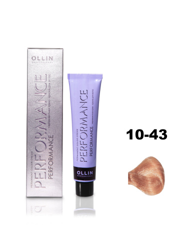 Ollin Performance крем-краска для волос 10/43 светлый блондин медно-золотистый 60мл
