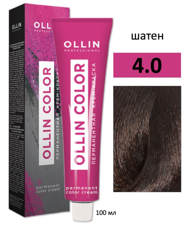 Ollin Color крем-краска для волос 4/0 шатен 100мл