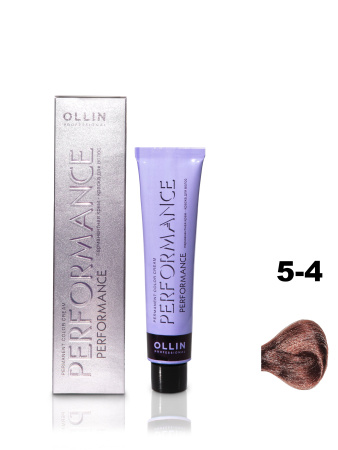 Ollin Performance крем-краска для волос 5/4 светлый шатен медный 60мл