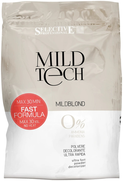 Selective Mild Tech Порошок для обесцвечивания волос с протеинами шелка и экстрактом лаванды MildBlond 250мл