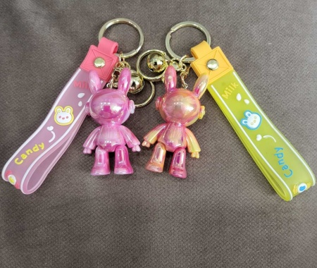 Брелок Космонавт Заяц перламутровый розовый (Candy)