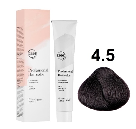 360 Professional Haircolor Крем-краска для волос 4/5 коричневый махагон 100мл