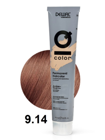 Dewal Cosmetics Крем-краска для волос IQ Color 9/14 очень светлый пепельно-медный блондин, 90мл