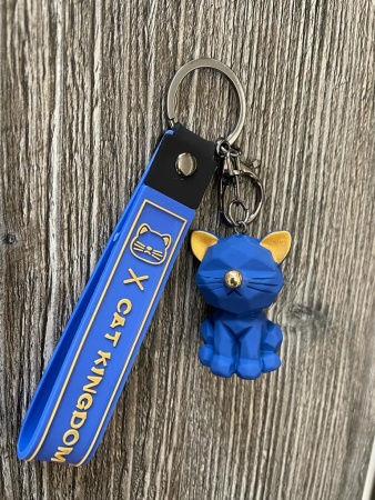 Y&M Брелок Котик в стиле панк синий (Boom!)