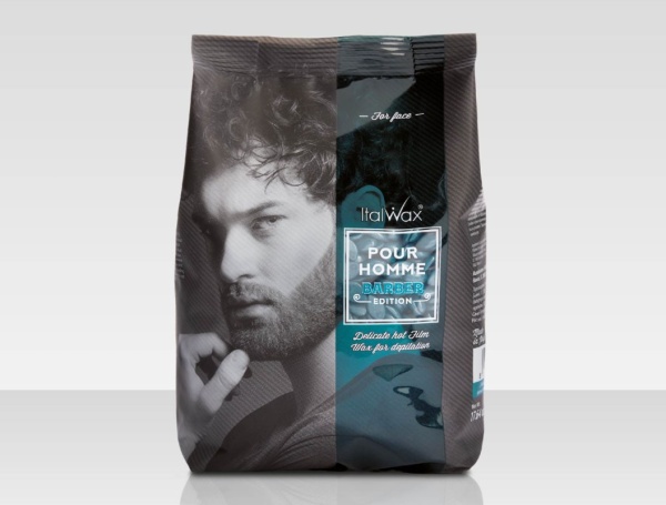 Italwax Воск-гранулы горячий, пленочный для депиляции на лице Pour Homme barber Мужской 500гр