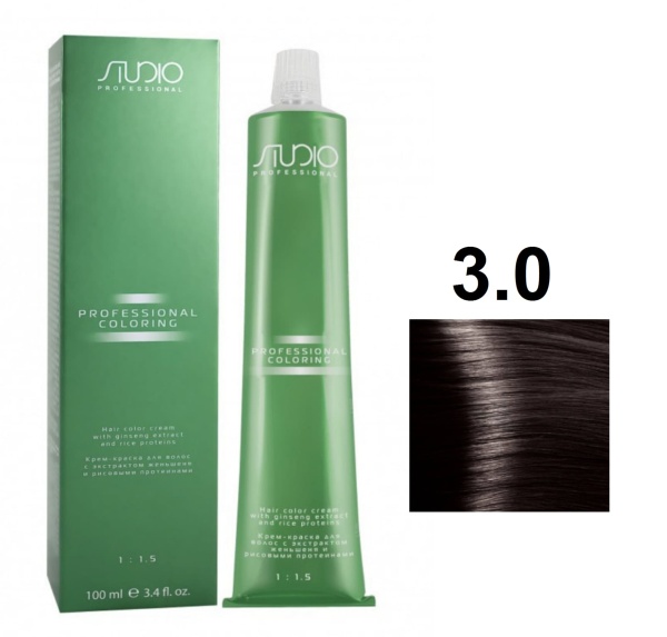 Kapous Professional Studio Крем-краска для волос 3.0 темно-коричневый 100мл