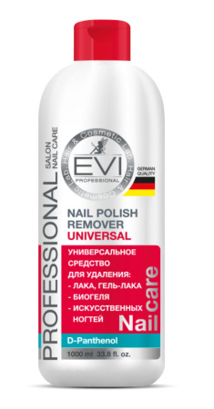 EVI Рrofessional Универсальное средство для снятия всех видов лака (лака, гель-лака, биогеля, искусственных ногтей) Nail Polish Remover 1000мл