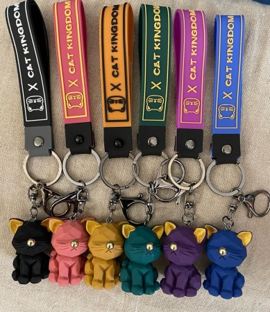 Y&M Брелок Котик в стиле панк синий (Boom!)