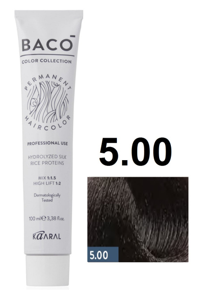 Kaaral Baco Permament Крем-краска для волос 5/00 светлый каштан интенсивный 100мл