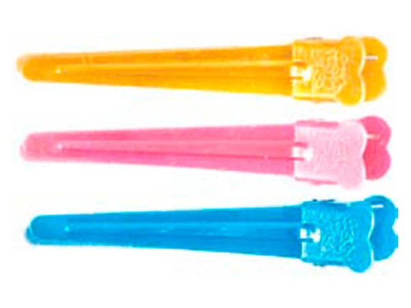 Зажим для волос парикмахерский HairWay Уточка металлический цветной 5 см (1 шт)