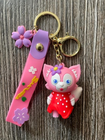 Y&M Брелок Лисенок красное в горошек платье (Sakura)