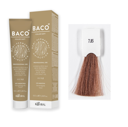 Kaaral Baco Color Soft Крем-краска для волос 7/85 коричнево-махагоновый блондин, 100мл