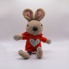 Брелок мягкая игрушка Заяц в кофте красный
