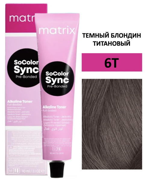 Matrix Color Sync Крем-краска для волос 6T темный блондин титановый 90мл
