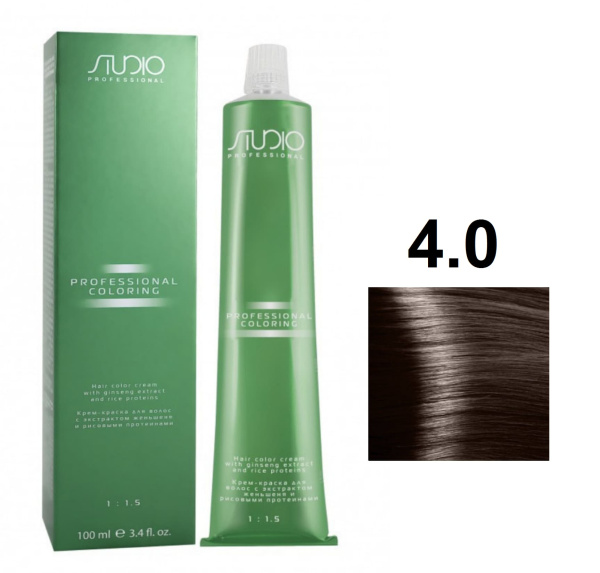 Kapous Professional Studio Крем-краска для волос 4.0 коричневый, 100мл