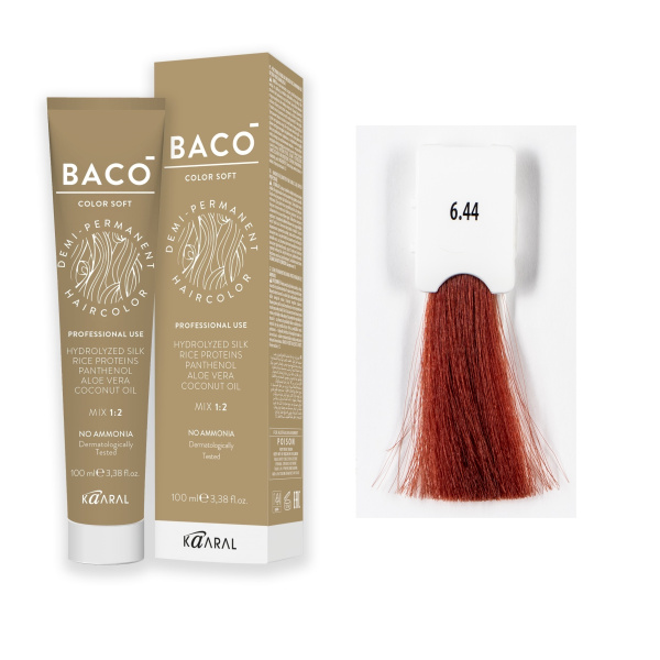 Kaaral Baco Color Soft Крем-краска для волос 6/44 глубокий медный темный блондин, 100мл