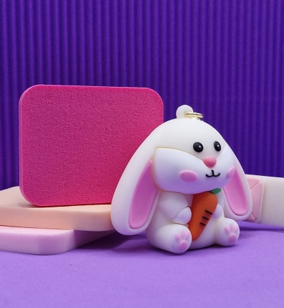 Брелок Заяц с морковкой, бежевый (Rabbit)