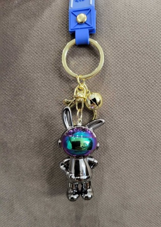 Брелок Космонавт Заяц-2 перламутровый черный (Candy)