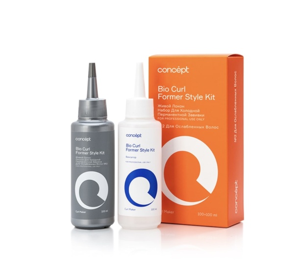 Concept Curl Maker Набор для холодной перманентной завивки для ослабленных волос №2 Живой локон Bio Curl Former Style Kit 100мл+100мл