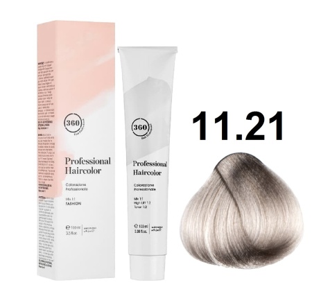 360 Professional Haircolor Крем-краска для волос 11/21 супер светлый блондин фиолетово-пепельный 100мл