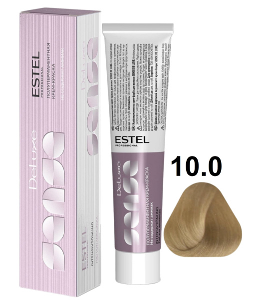 Estel Professional De luxe Sense Крем-краска для волос 10/0 светлый блондин 60мл