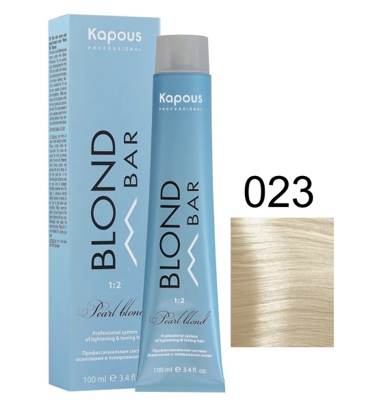 Kapous Professional Крем-краска для волос серии Blond Bar 023 перламутровое утро с экстрактом жемчуга 100мл